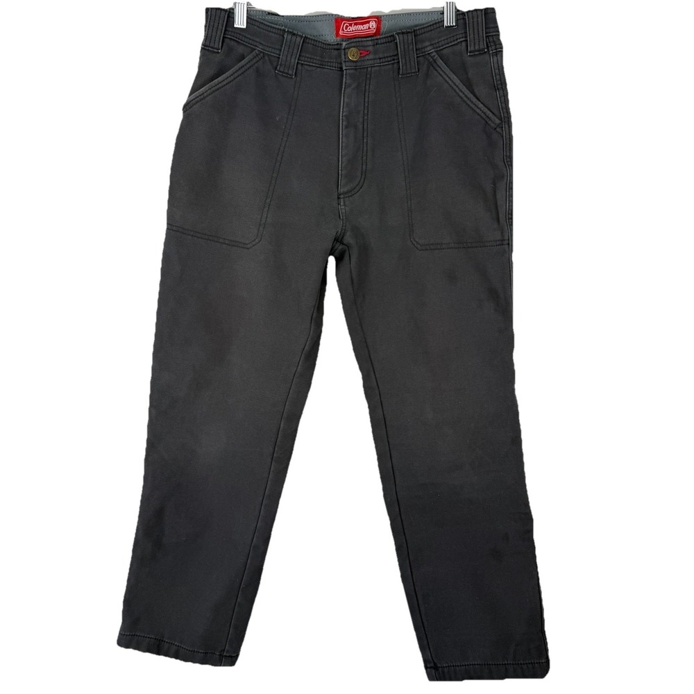 Coleman Fleece Lined Bonded Utility Black Pants Mens Size 32x30